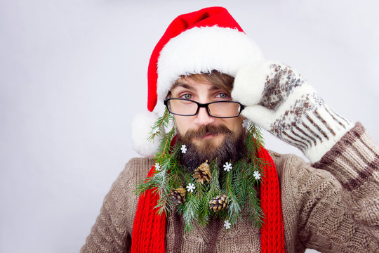 Santa's decorated beard