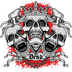grunge skull coat of arms