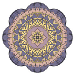 Flower Mandala. Vintage decorative elements. Oriental pattern, v