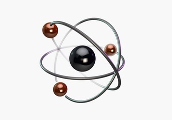 3d rendering atom particle