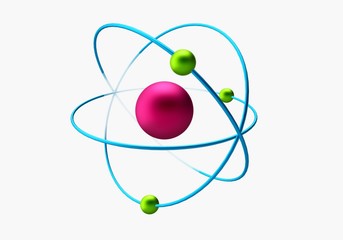 3d rendering atom particle