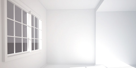 Fototapeta premium white room background 3d rendering illustration