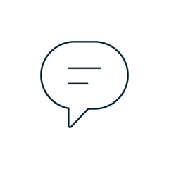thin line chat, speech, bubble, chatting  icon on white backgrou