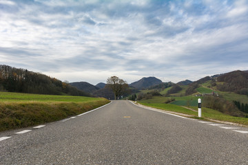 Strasse in der Natur Autofahren