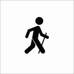 Fototapeta na wymiar man hiking icon vector isolate on white background