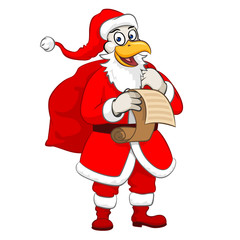 Christmas rooster santa