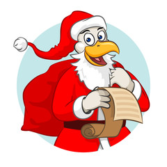 Christmas rooster santa