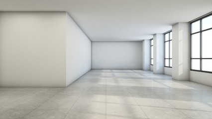 Fototapeta na wymiar Empty space loft & modern - 3D Render