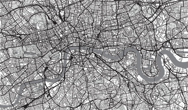 Fototapeta Urban city map of London, England