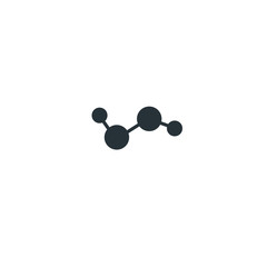 Hydrogen Molecule. Icon hydrogen, H2O2 Hydrogen Peroxide Molecule Silhouette. Vector