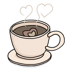 coffee cup / cartoon vector and illustration, hand drawn style, isolated on white background.