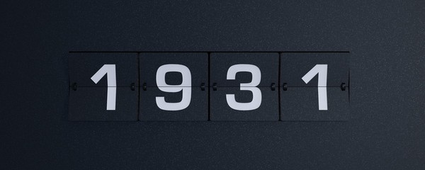 3d rendering flip board year 1931