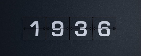 3d rendering flip board year 1936