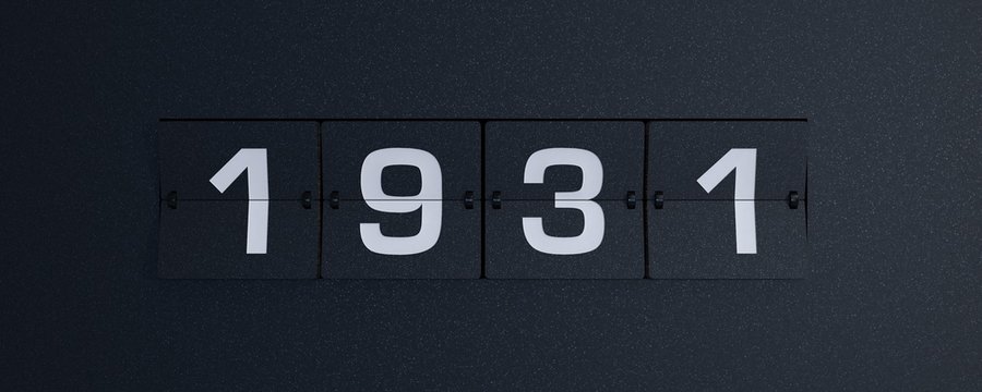 3d rendering flip board year 1931