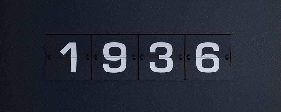 3d rendering flip board year 1936