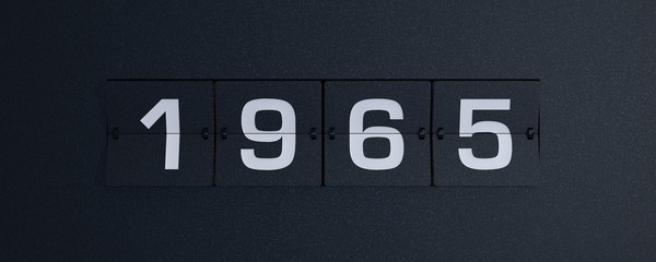 3d rendering flip board year 1965