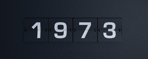 3d rendering flip board year 1973