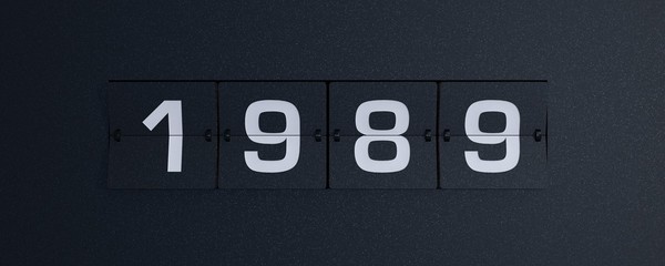 3d rendering flip board year 1989