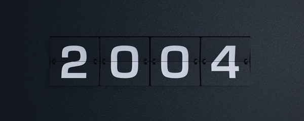 3d rendering flip board year 2004