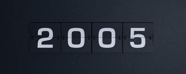 3d rendering flip board year 2005