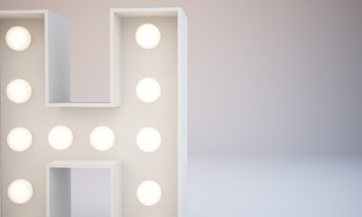 3D rendering Bulb Type close-up background 