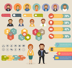 Business people character infographic with icon.