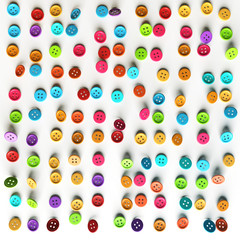 3d rendering colorful clothing buttons background