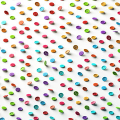 3d rendering colorful clothing buttons background