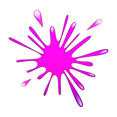 Vector Illustration of Cartoon Purple Paint Splash, Blot. Isolated on white