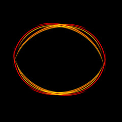 Magic light neon energy circle. Glowing fire ring trace.