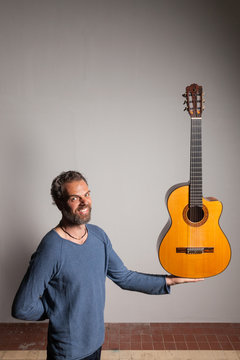 Man with classical guitar
