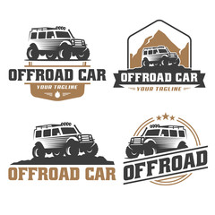 Vector pack of off road car logo design, offroad car vector set, suv car logo template, off-road © EdNal