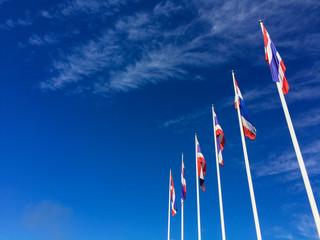 Thailand flag with sky background / Mobile photography