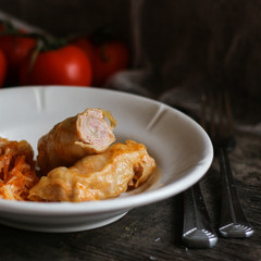 cabbage rolls. cabbage, meat