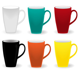 Elegant colored cups vector