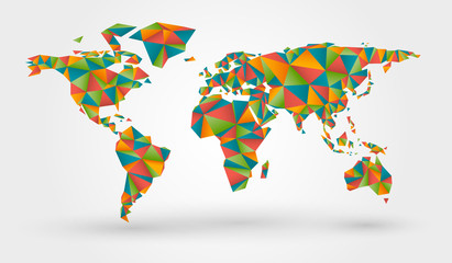 Obraz premium Polygonal world map