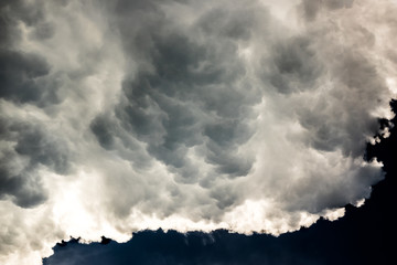 close up part of huge cloud before strom