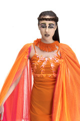 beautiful young fashon model posing at studio