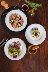 Set of different salads