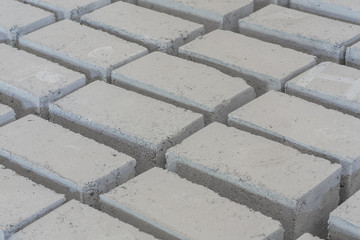 Gray concrete construction block