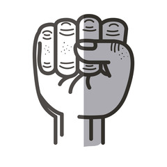Fist icon. Hand gesture and palm theme. Isolated design. Vector illustration
