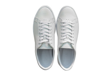 white sports shoes for men isolated on white background