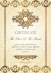 Obraz premium Template of certificate on seamless background. Can be used as a diploma