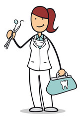 Frau als Zahnärztin oder Zahnarzthelferin