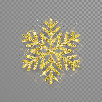 Golden snowflake ornament for Christmas decoration