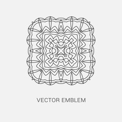 Logo design template, creative monogram, abstract round emblem, mono line decorative icon, vector illustration