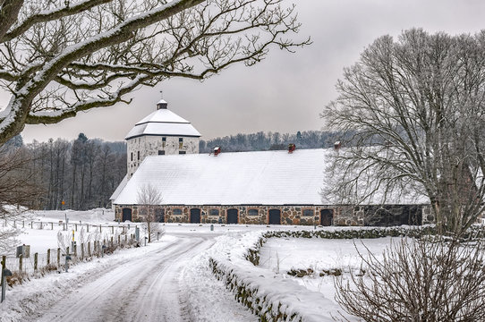 Hovdala Castle Stables in Winter