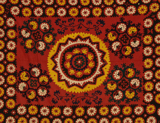 background fabrics and textiles with colorful oriental ornate ornament and pattern