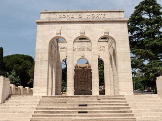 the Mausoleo Ossario Garibaldino  on the Janiculum Hill in Rome, dedicated to the fallen for Rome between 1849 (II Roman Republic) and 1870