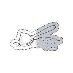 Sugar and spoon icon. Dessert sweet candy food and organic theme. Isolated design. Vector illustration
